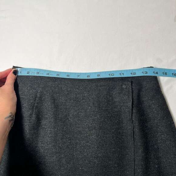 Vintage Eddie Bauer Recycled Wool Maxi Wrap Skirt Charcoal Gray Fall 6 - Picture 3 of 12